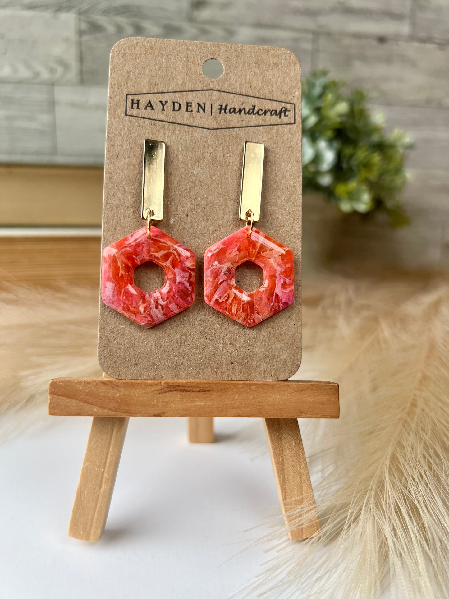 Flower Power Hex Cutout Earrings