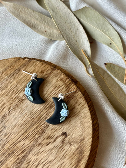 Floral Moon Earrings