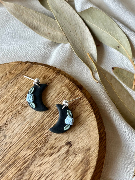 Floral Moon Earrings