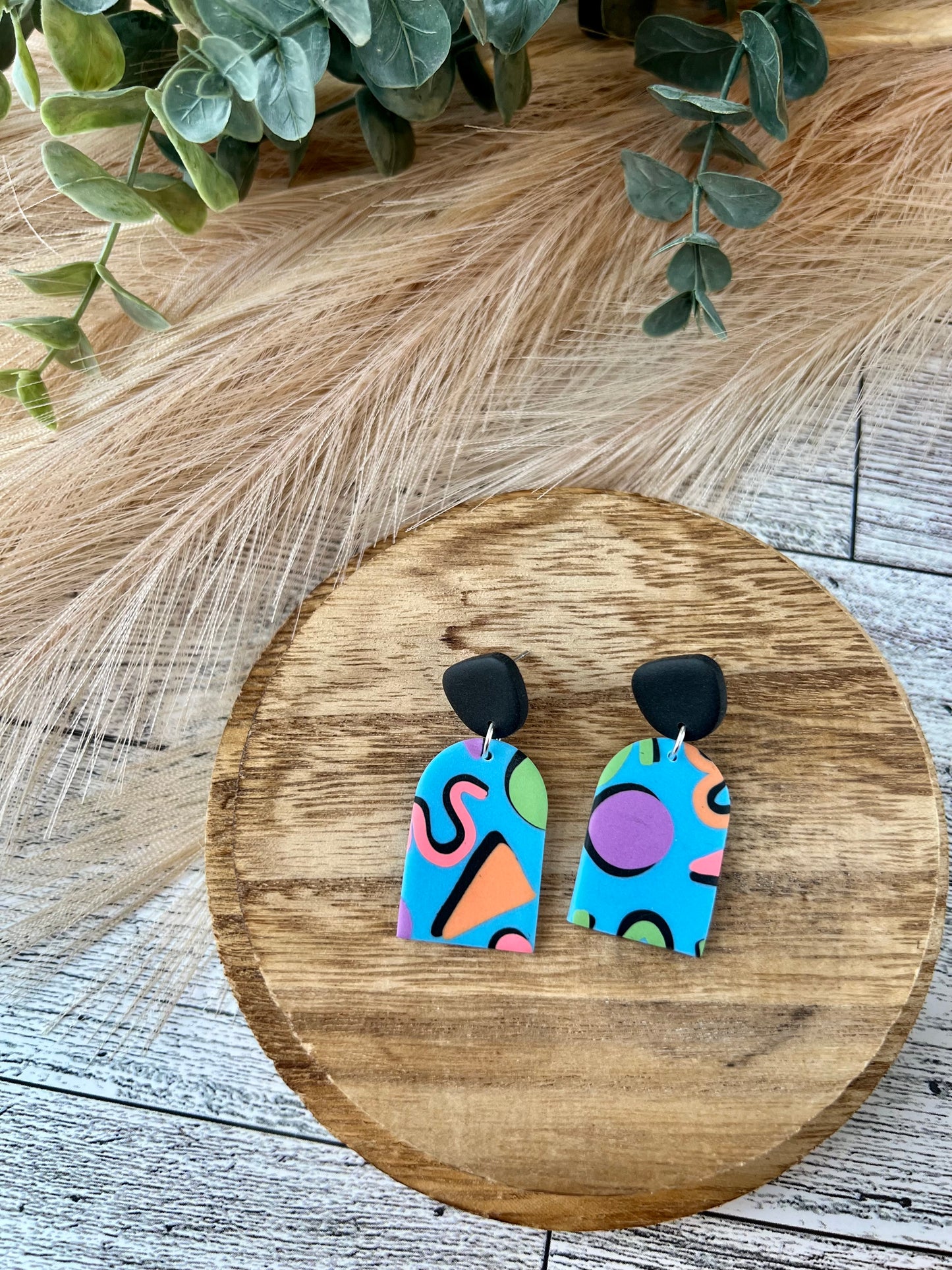 Retro Neon Shapes Earrings