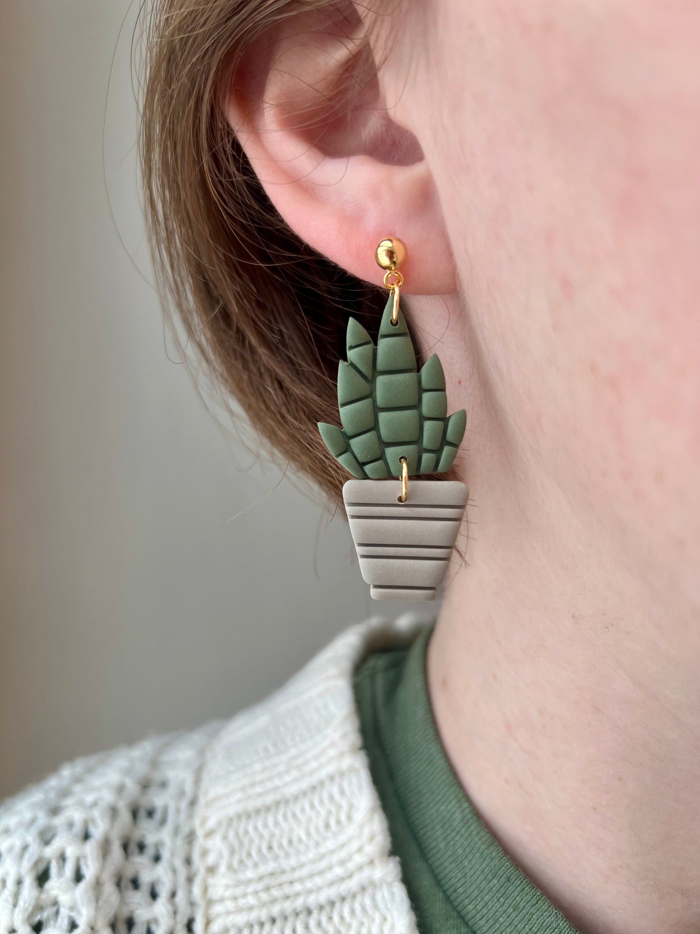 Snake Plant Earrings