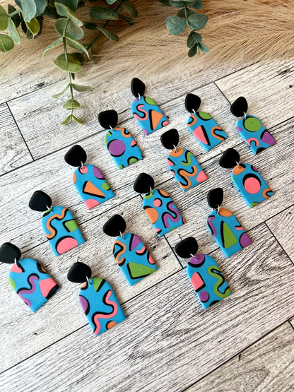 Retro Neon Shapes Earrings