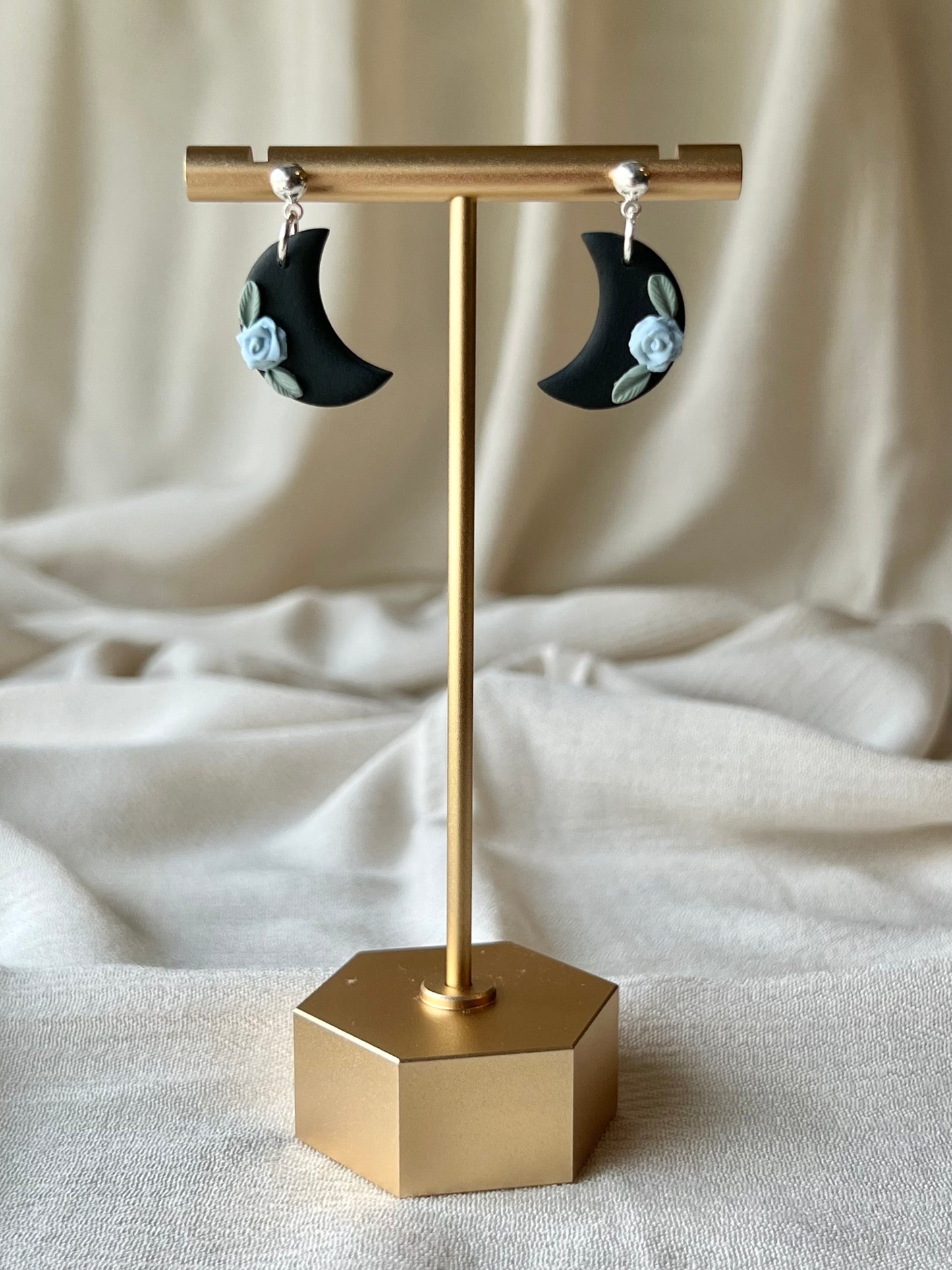 Floral Moon Earrings