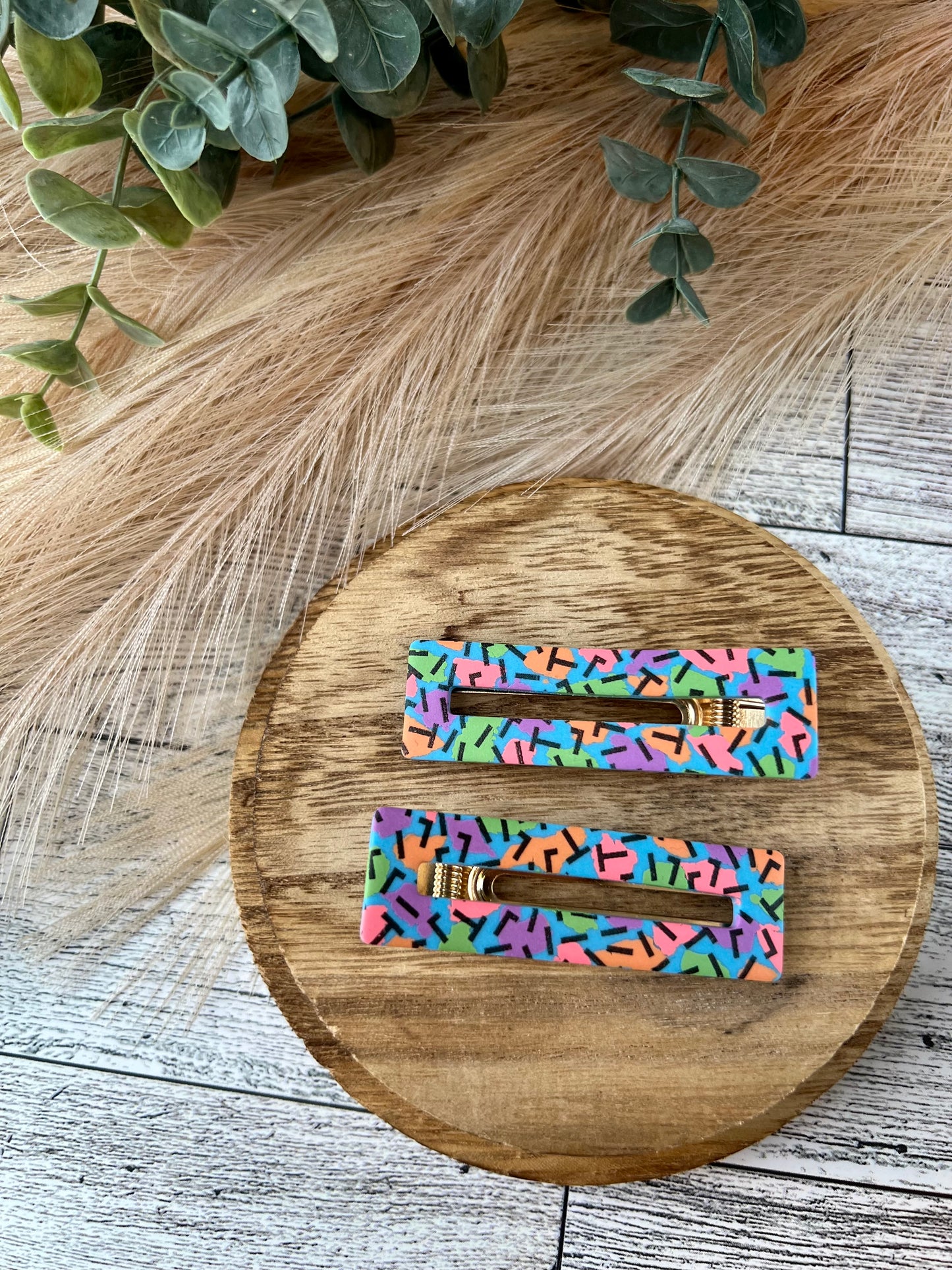 Retro Neon Sprinkles Hair Clip