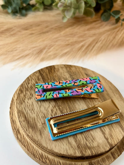 Retro Neon Sprinkles Hair Clip