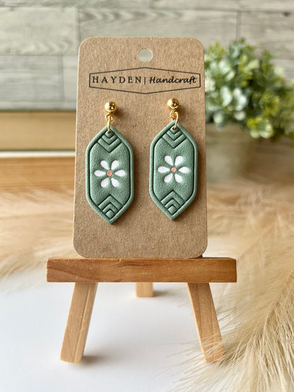 Seafoam Daisy Earrings