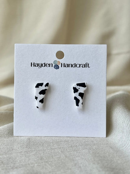 Cow Print Vermont Studs