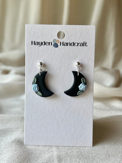 Floral Moon Earrings
