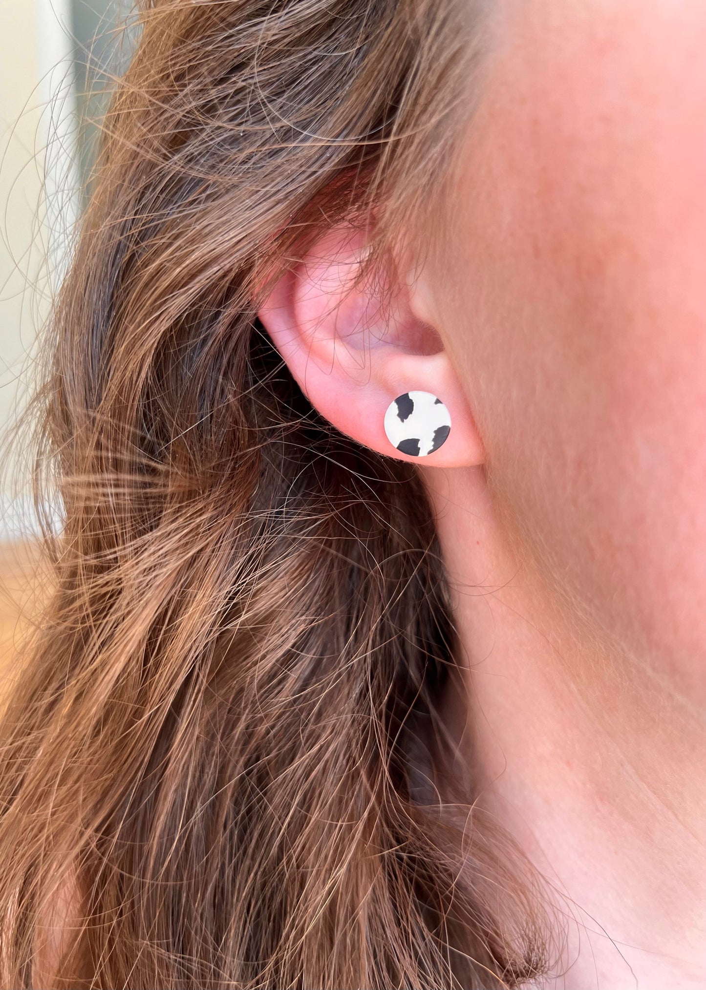 Cow Print Studs