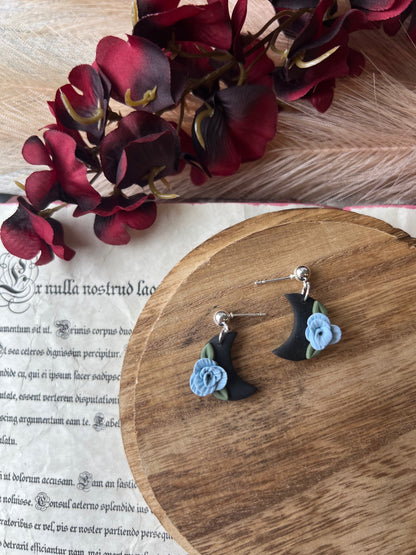 Floral Moon Earrings