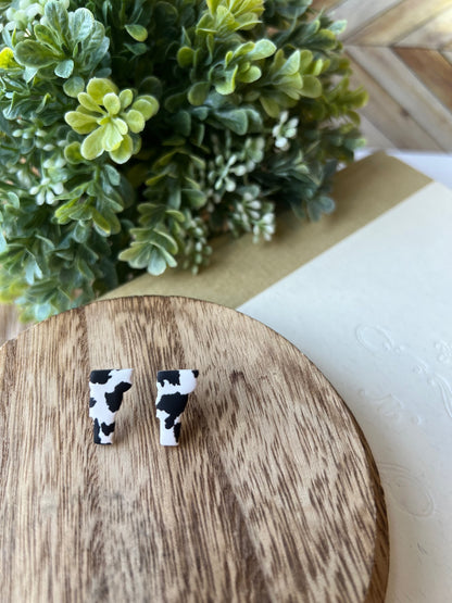 Cow Print Vermont Studs