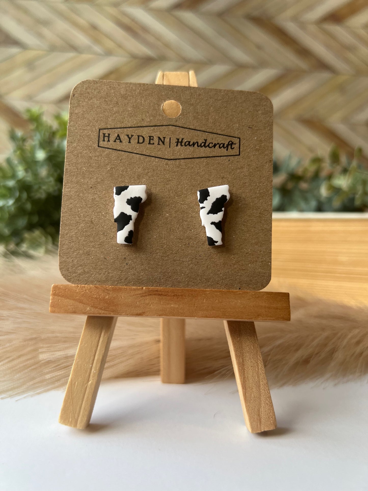 Cow Print Vermont Studs