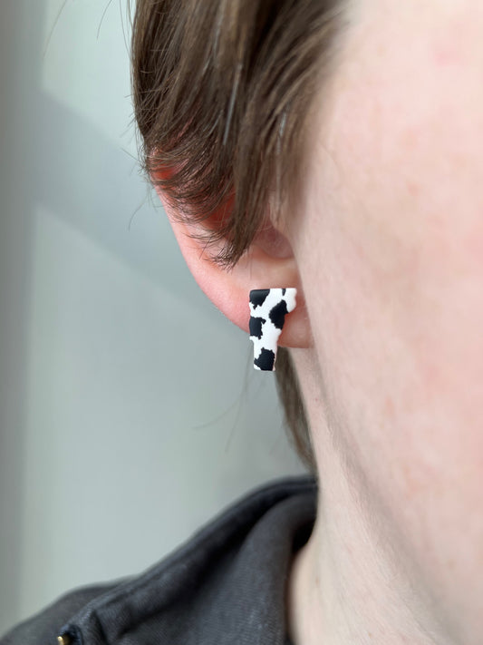 Cow Print Vermont Studs